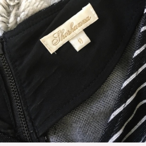 Anthropologie Shoshanna Black & White Stripe Knit Sheath Dress 8 - Picture 6 of 6